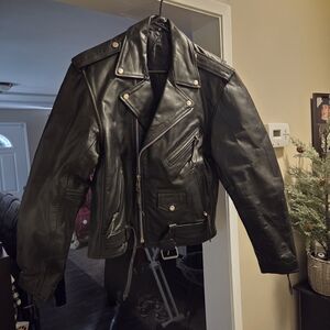 Black Leather Biker Jacket